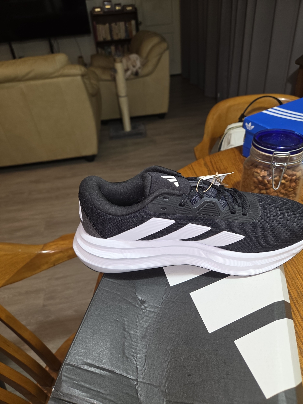 adidas Black and White  Sneaker with Cushioned Sole